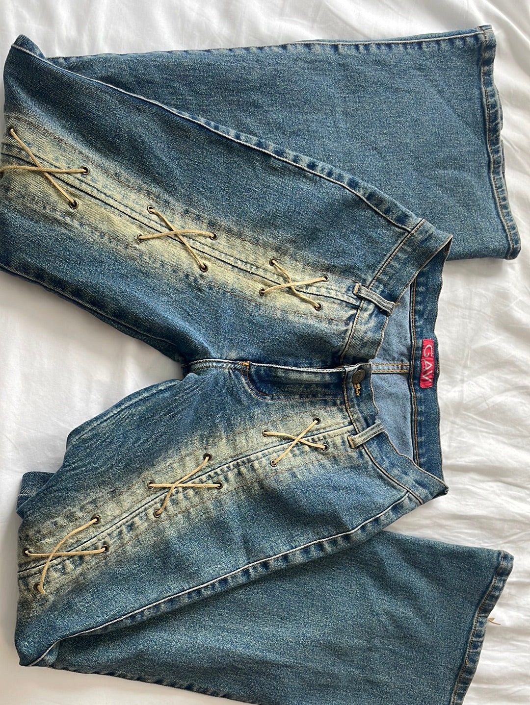 00's Tie front detail flare jeans