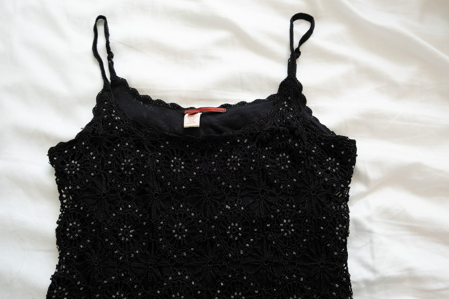 00's beaded crochet tank top