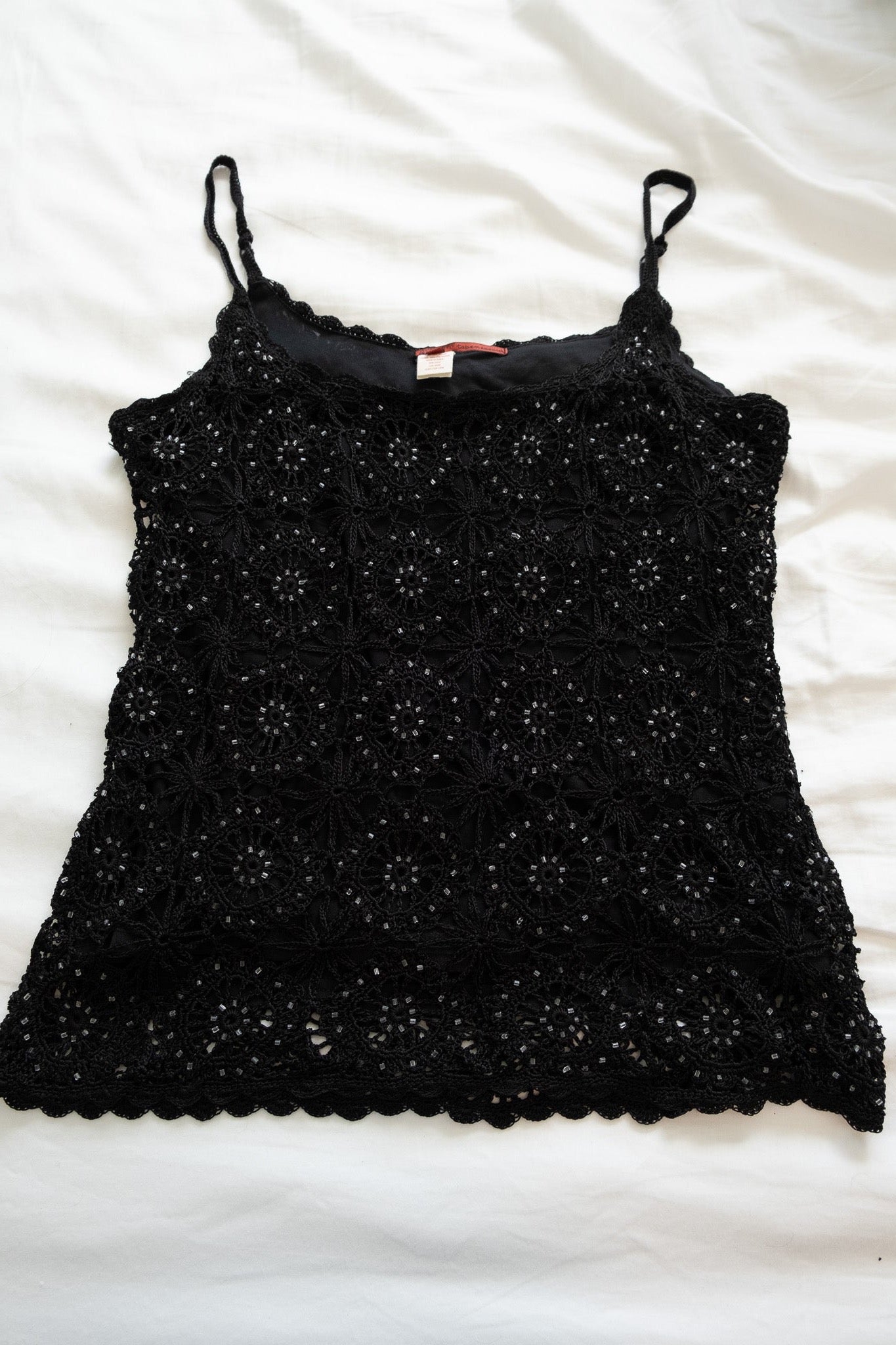 00's beaded crochet tank top