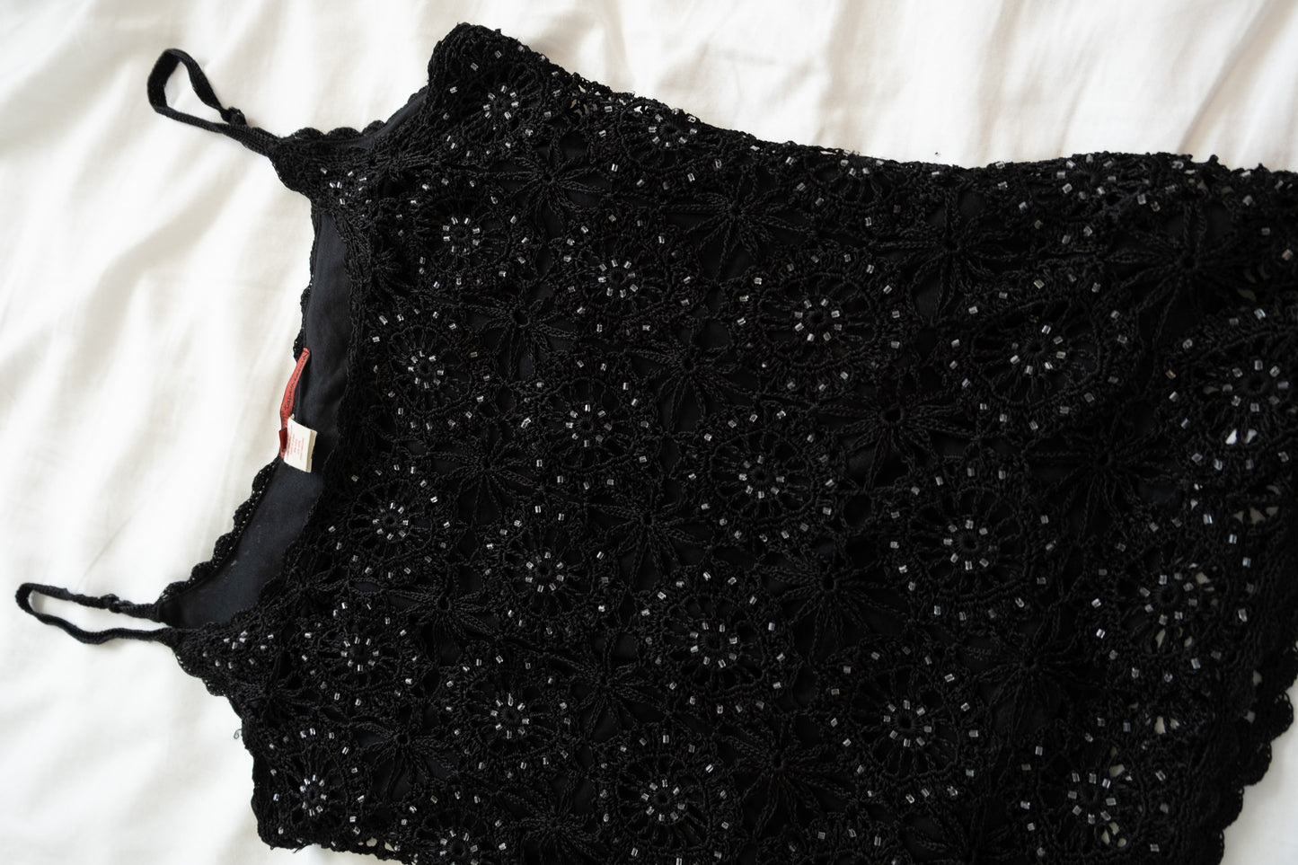 00's beaded crochet tank top