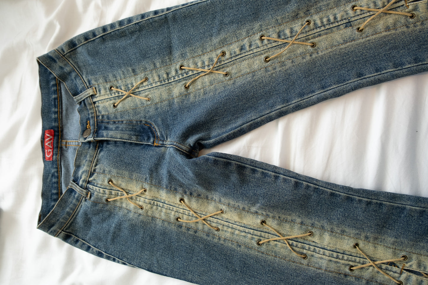 00's Tie front detail flare jeans