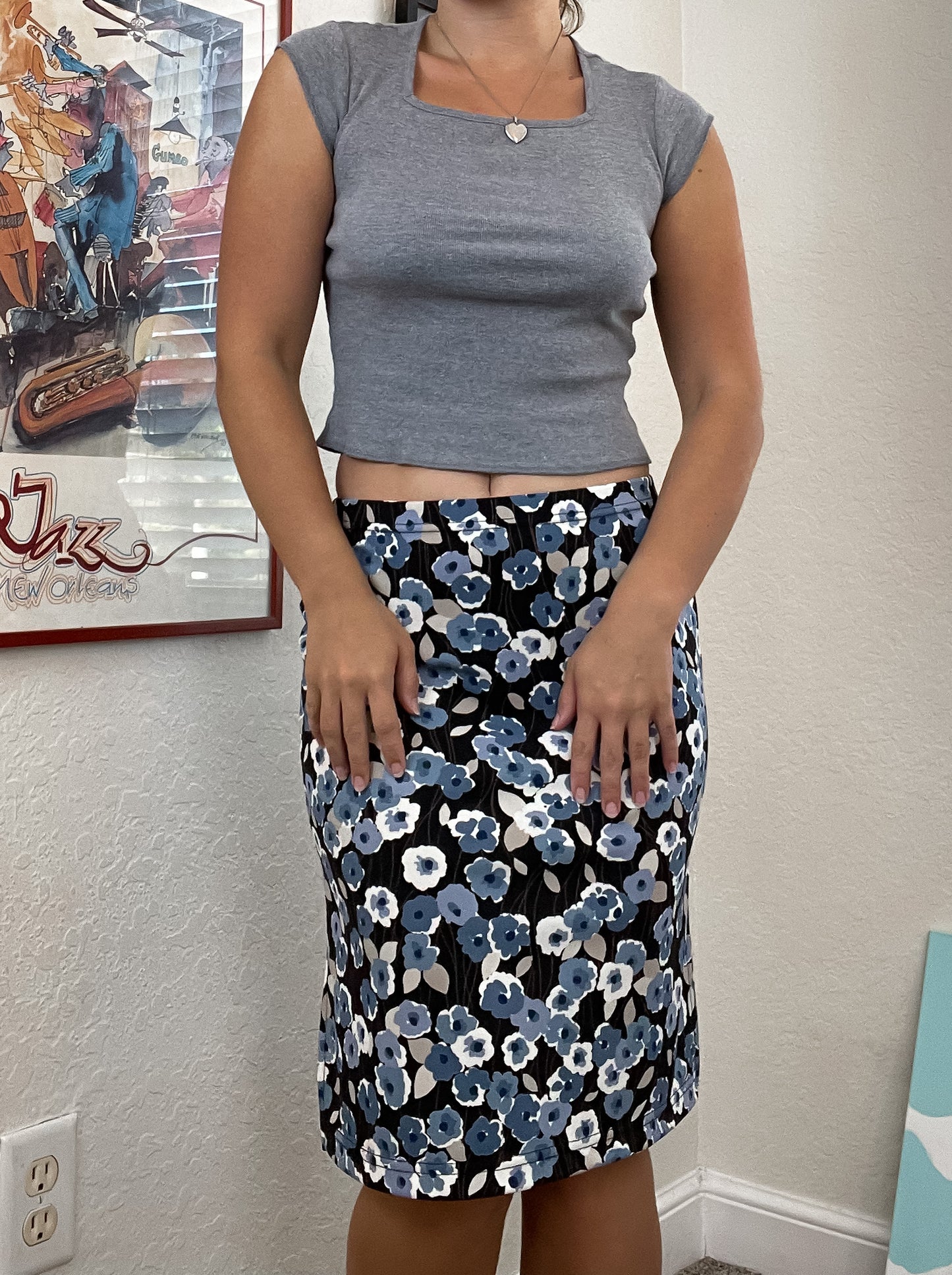 90s a byer floral midi skirt