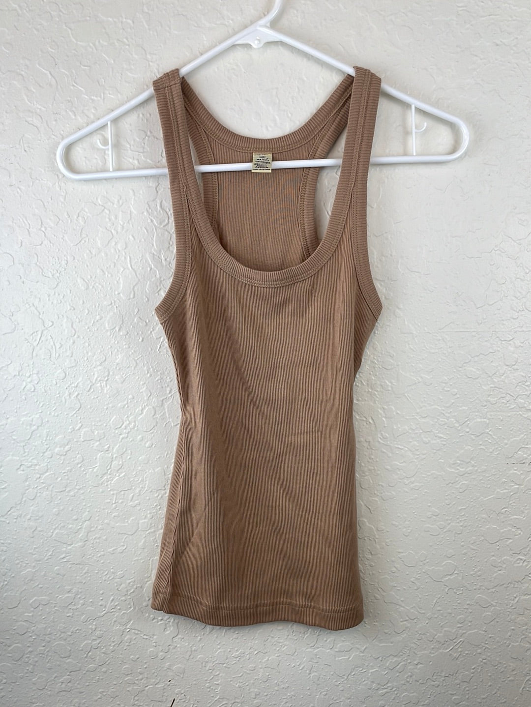 Tan ribbed tank top