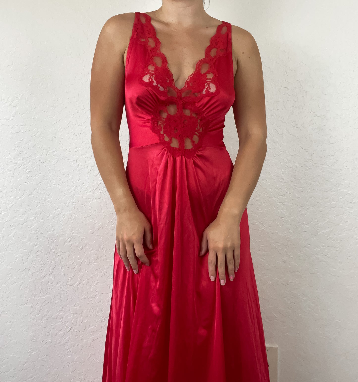 Vintage red maxi slip