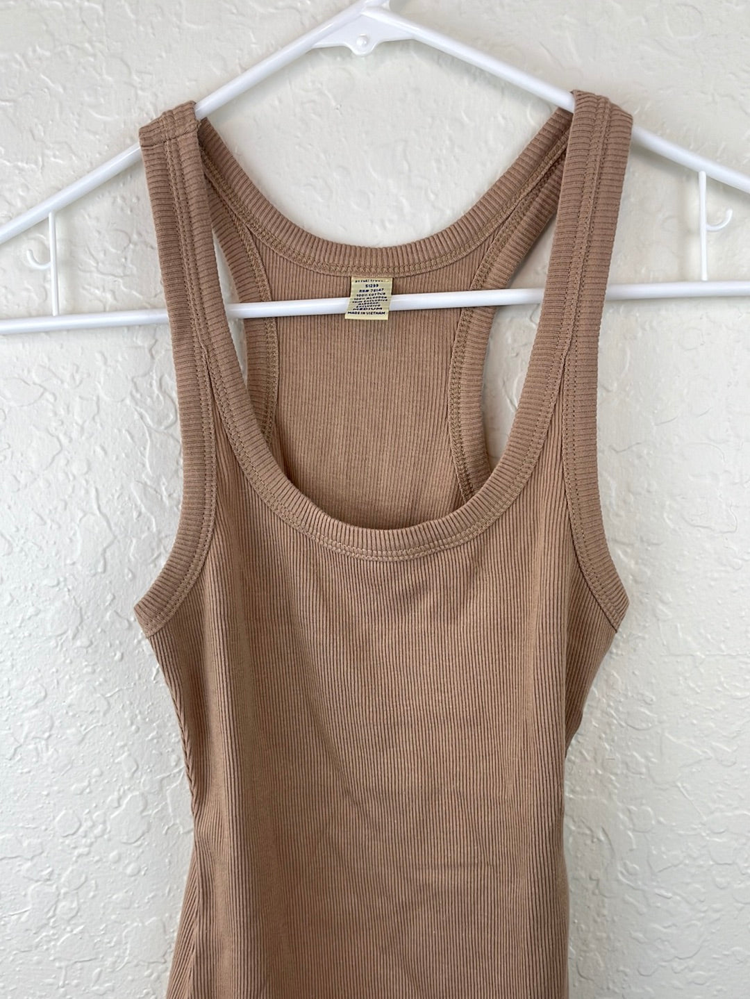 Tan ribbed tank top