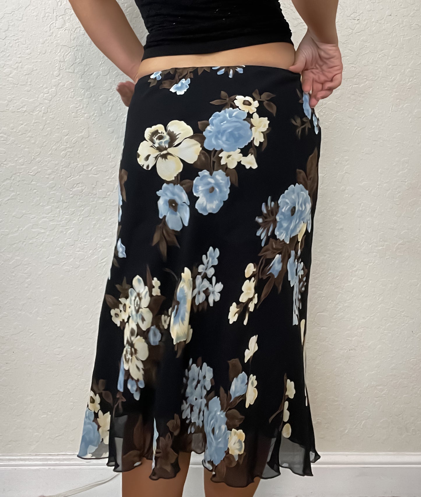 Floral midi skirt