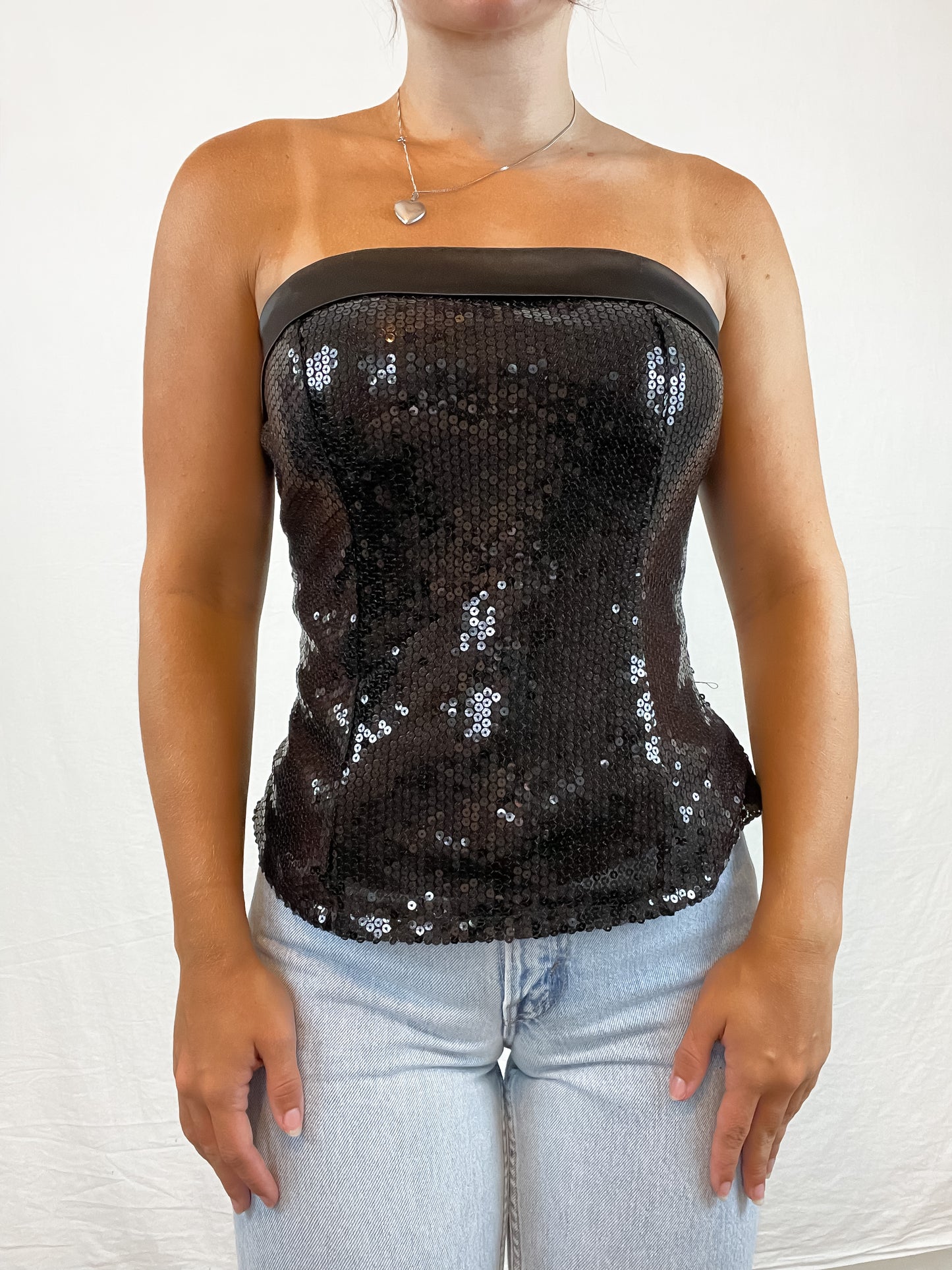 Y2k sequin tube top