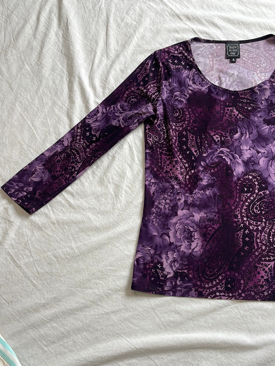 Y2k paisley purple top