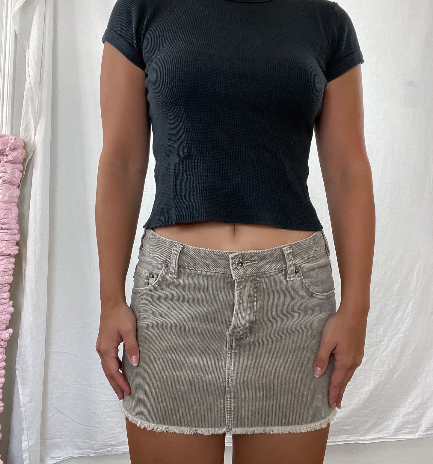 Corduroy mini skirt