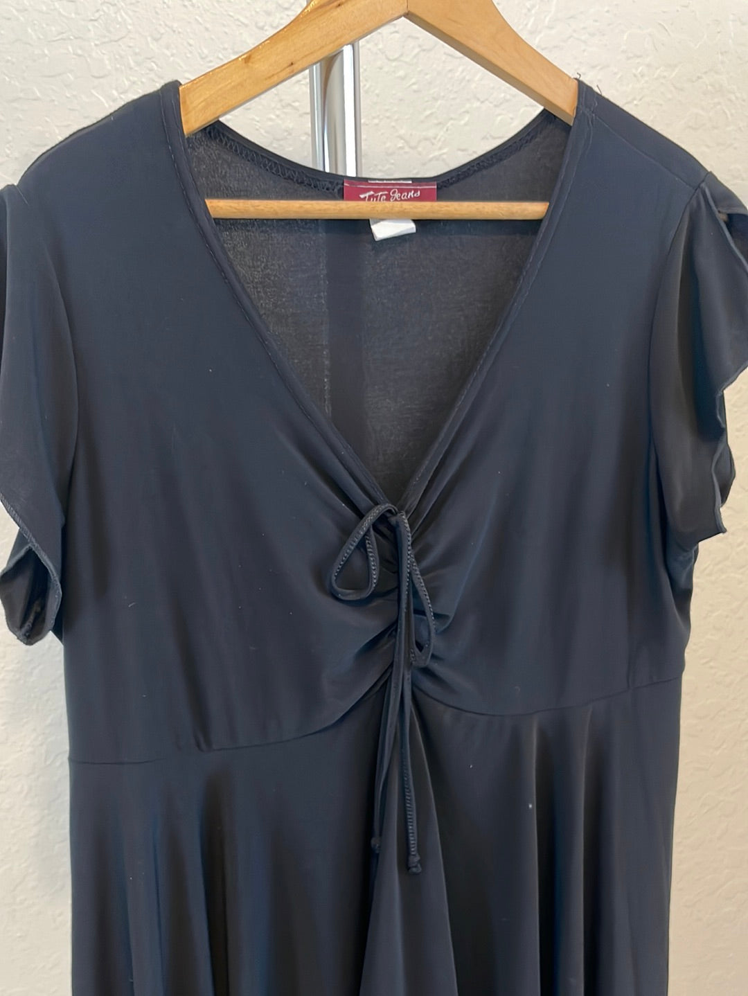 Y2k black asymmetrical top