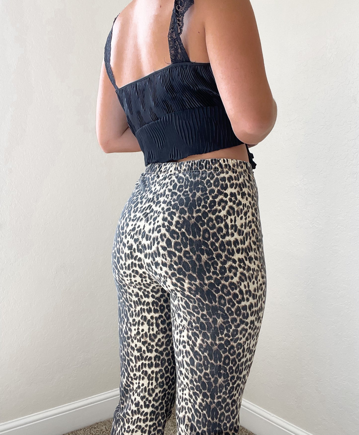 90s cheetah flare pants