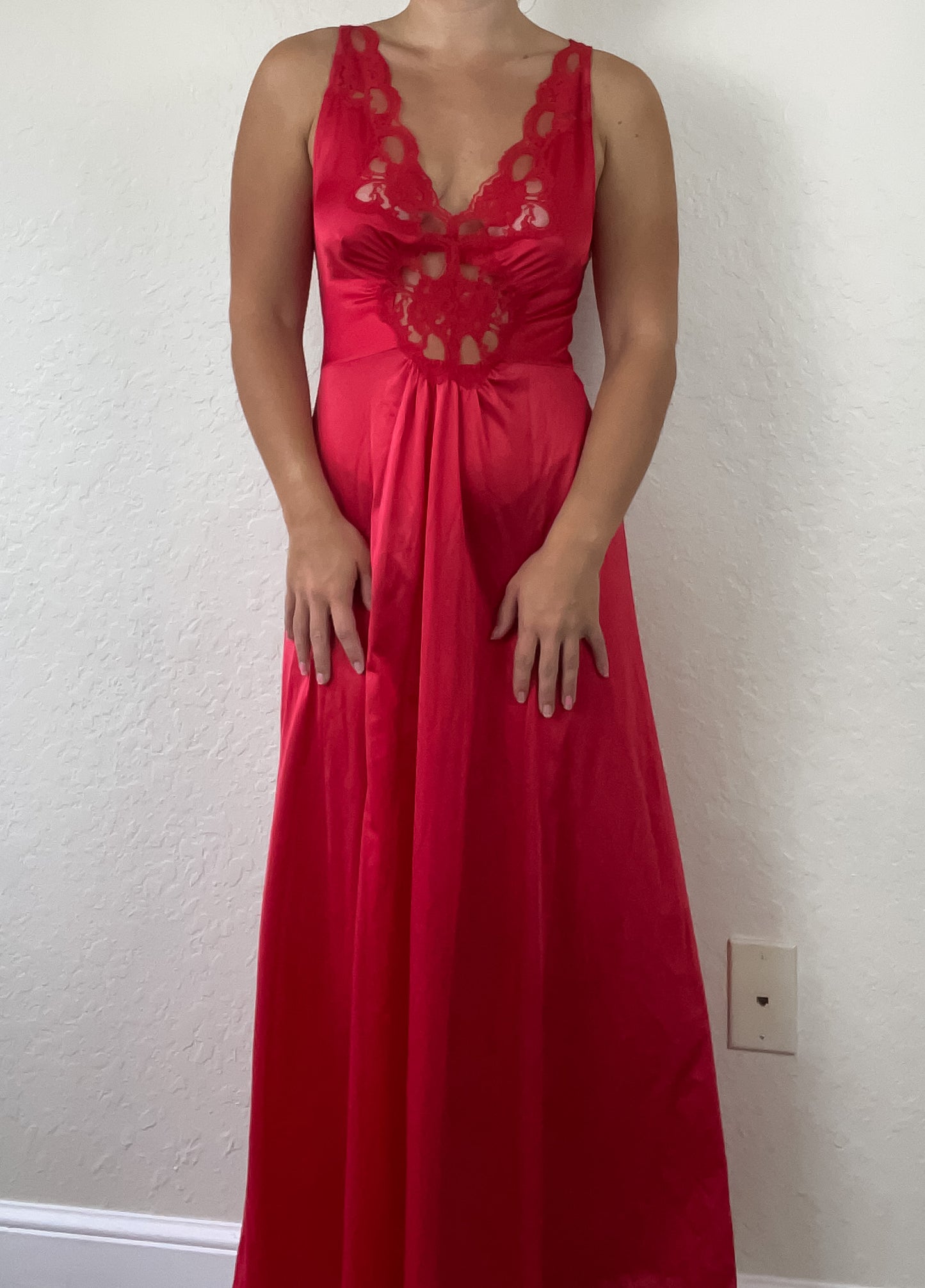 Vintage red maxi slip