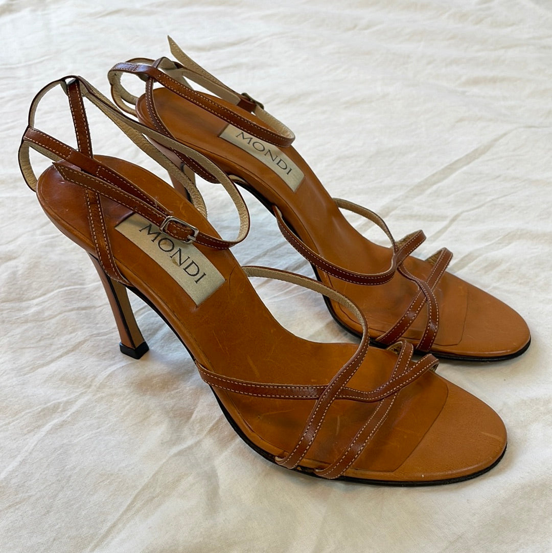 Tan mondi strappy heels