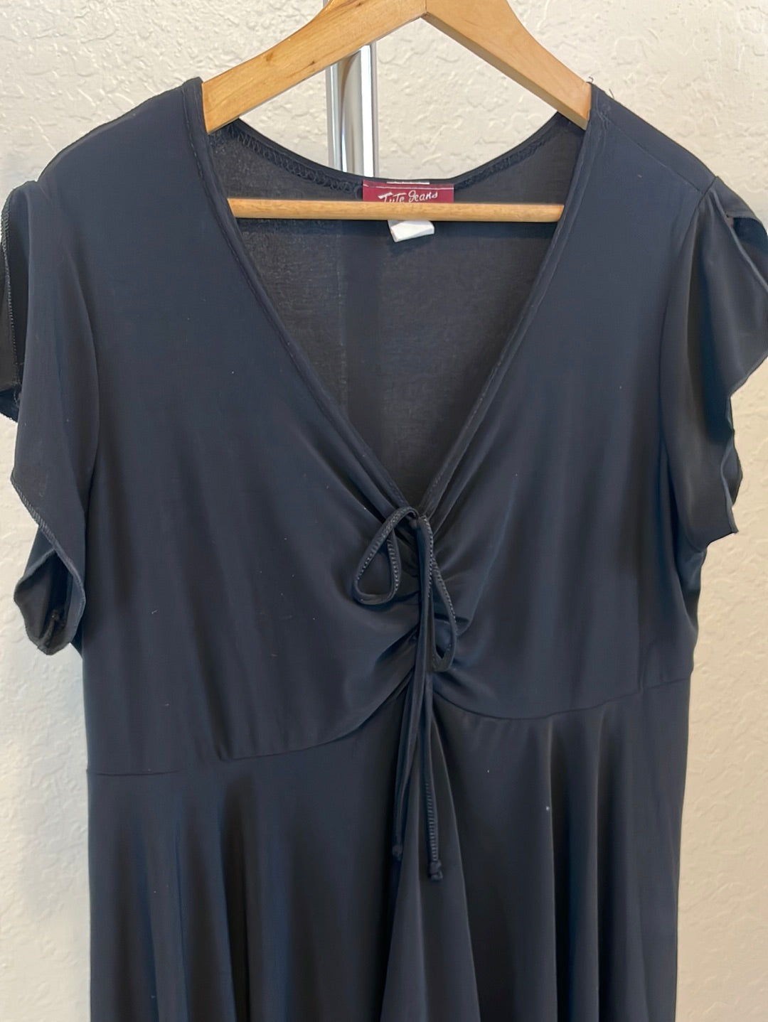 Y2k black asymmetrical top