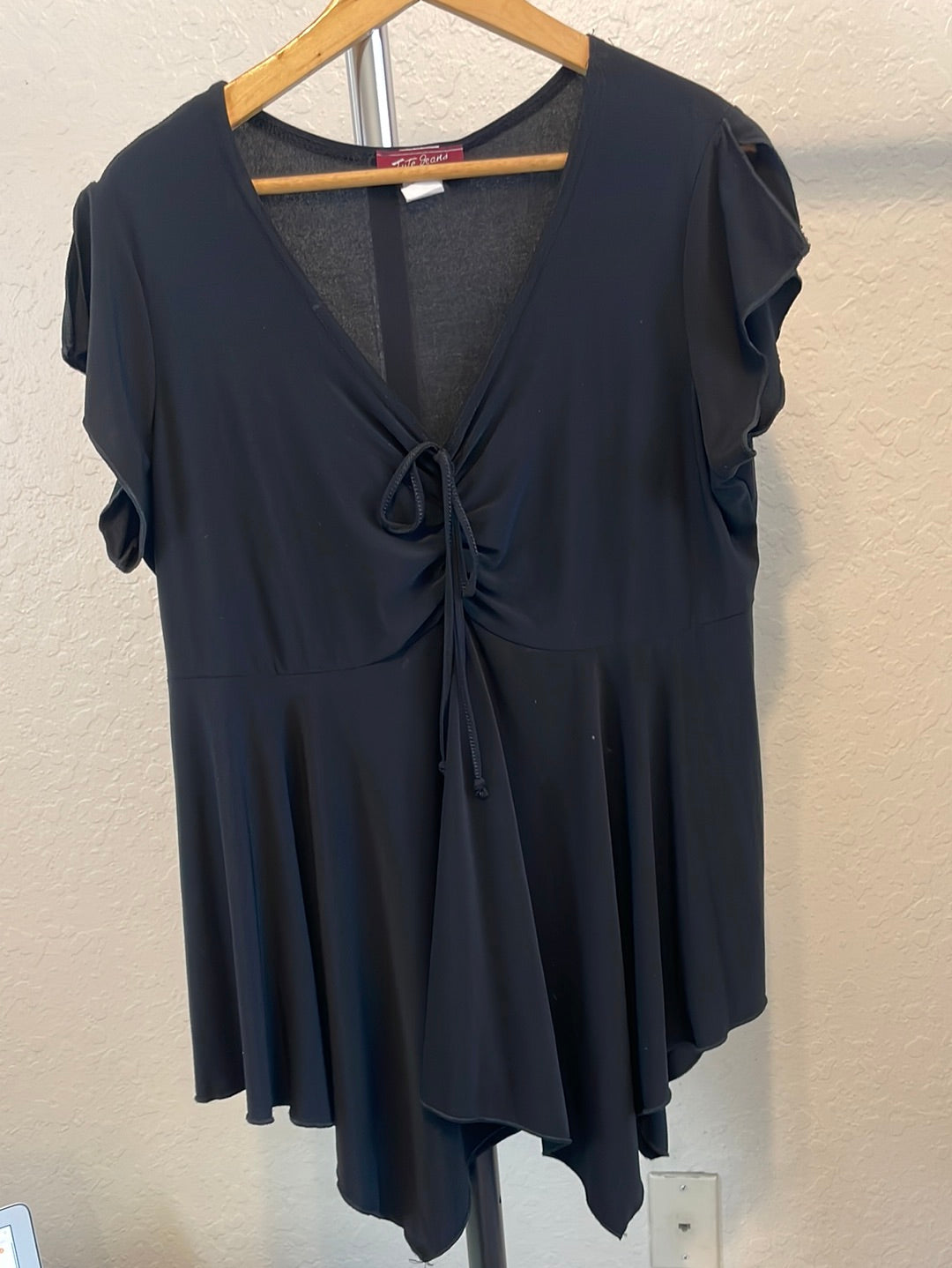 Y2k black asymmetrical top