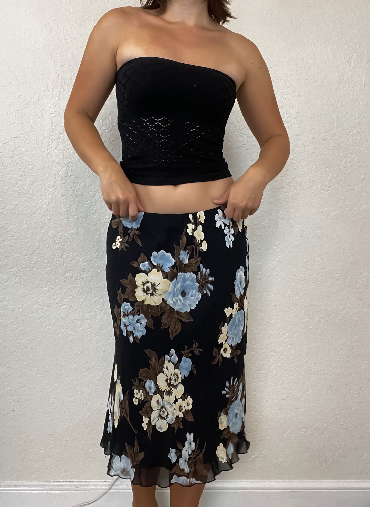 Floral midi skirt