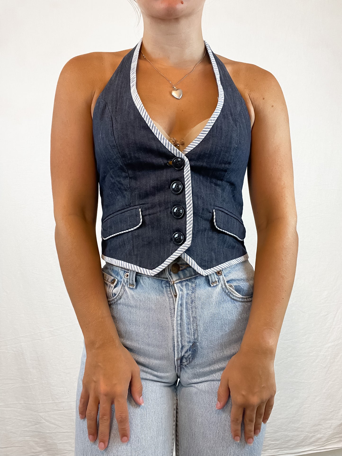 Y2k denim vest top