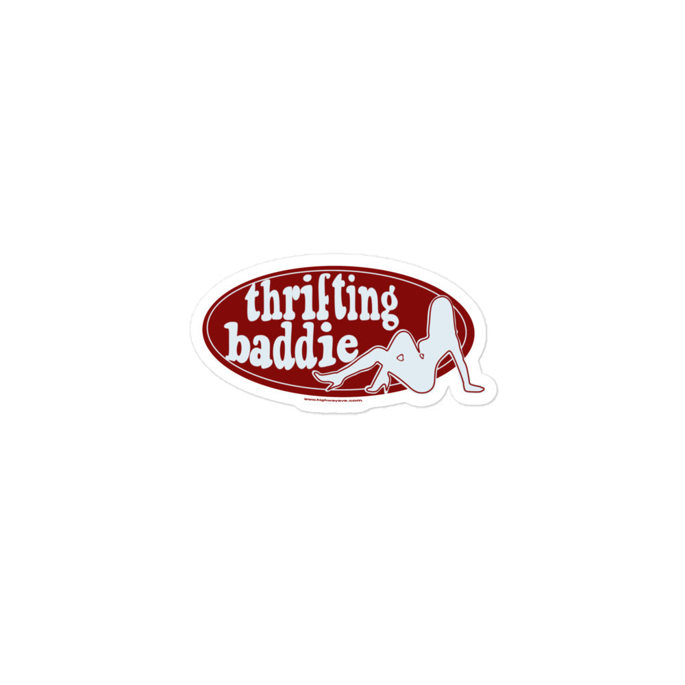 'thrifting baddie' sticker