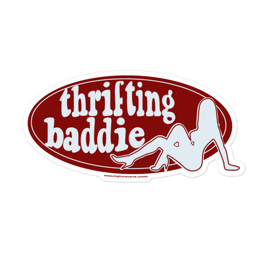 'thrifting baddie' sticker