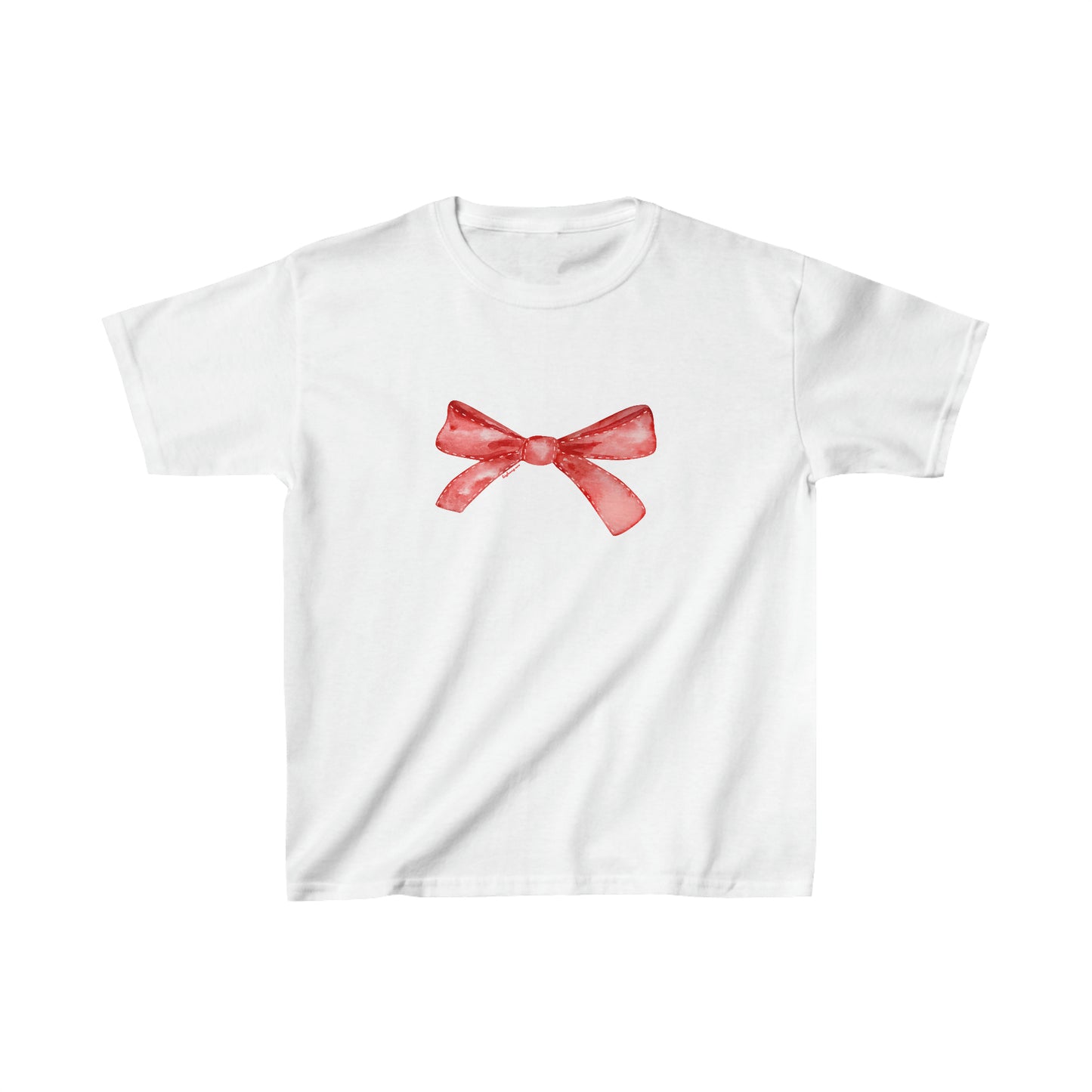 Christmas Bow Boxy Fitted Baby Tee