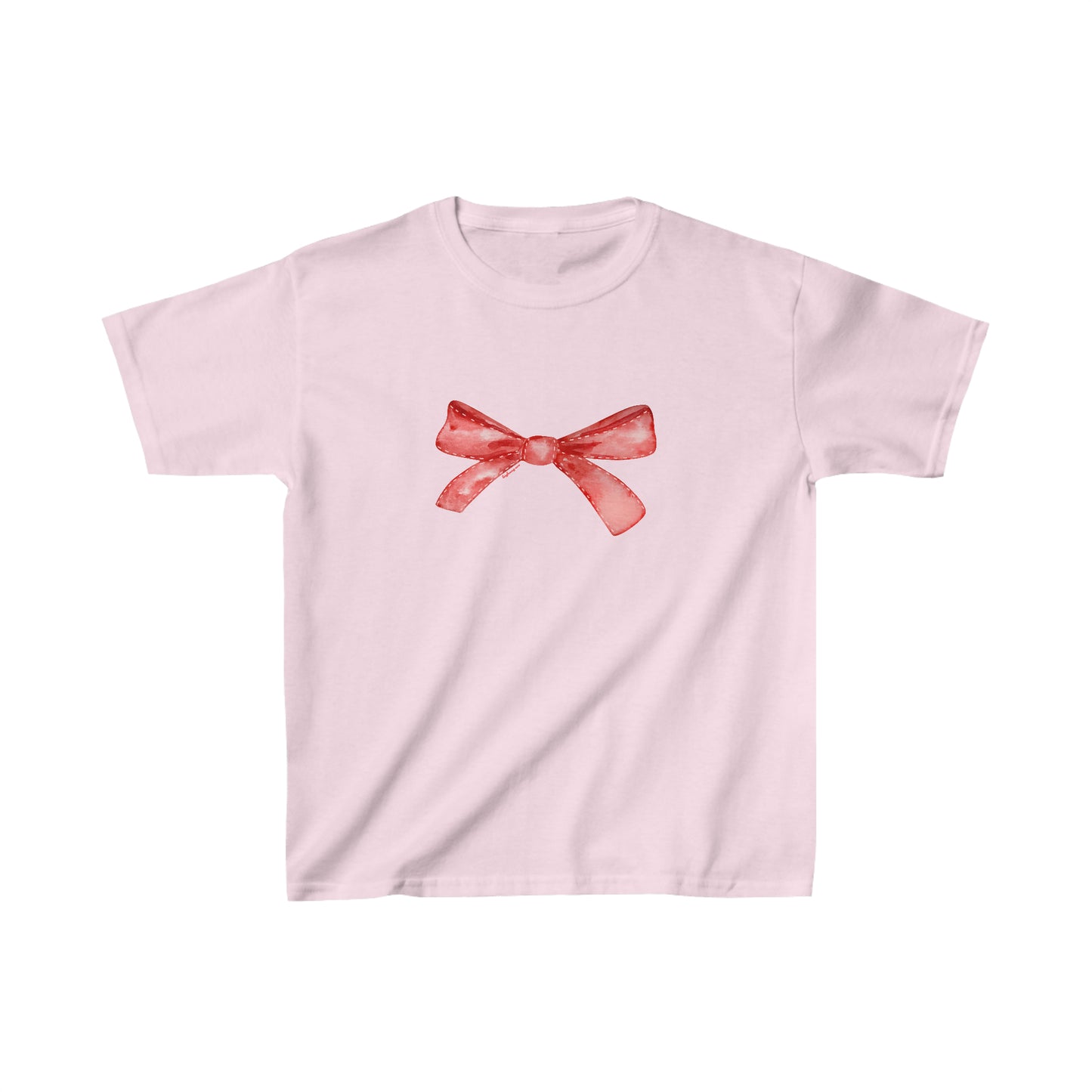Christmas Bow Boxy Fitted Baby Tee