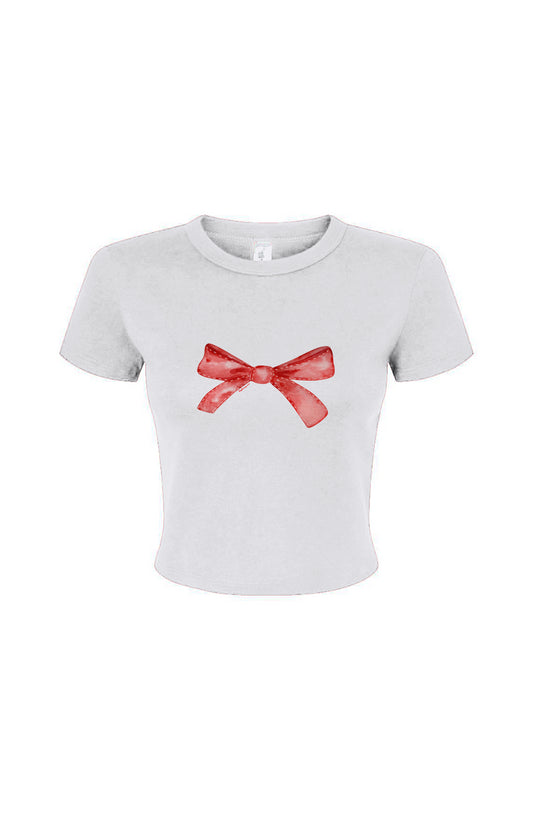 Christmas Bow Fitted Baby Tee