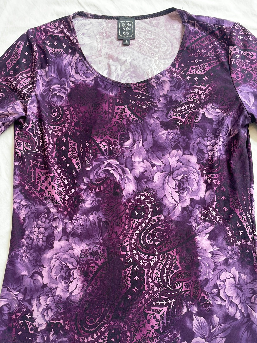Y2k paisley purple top