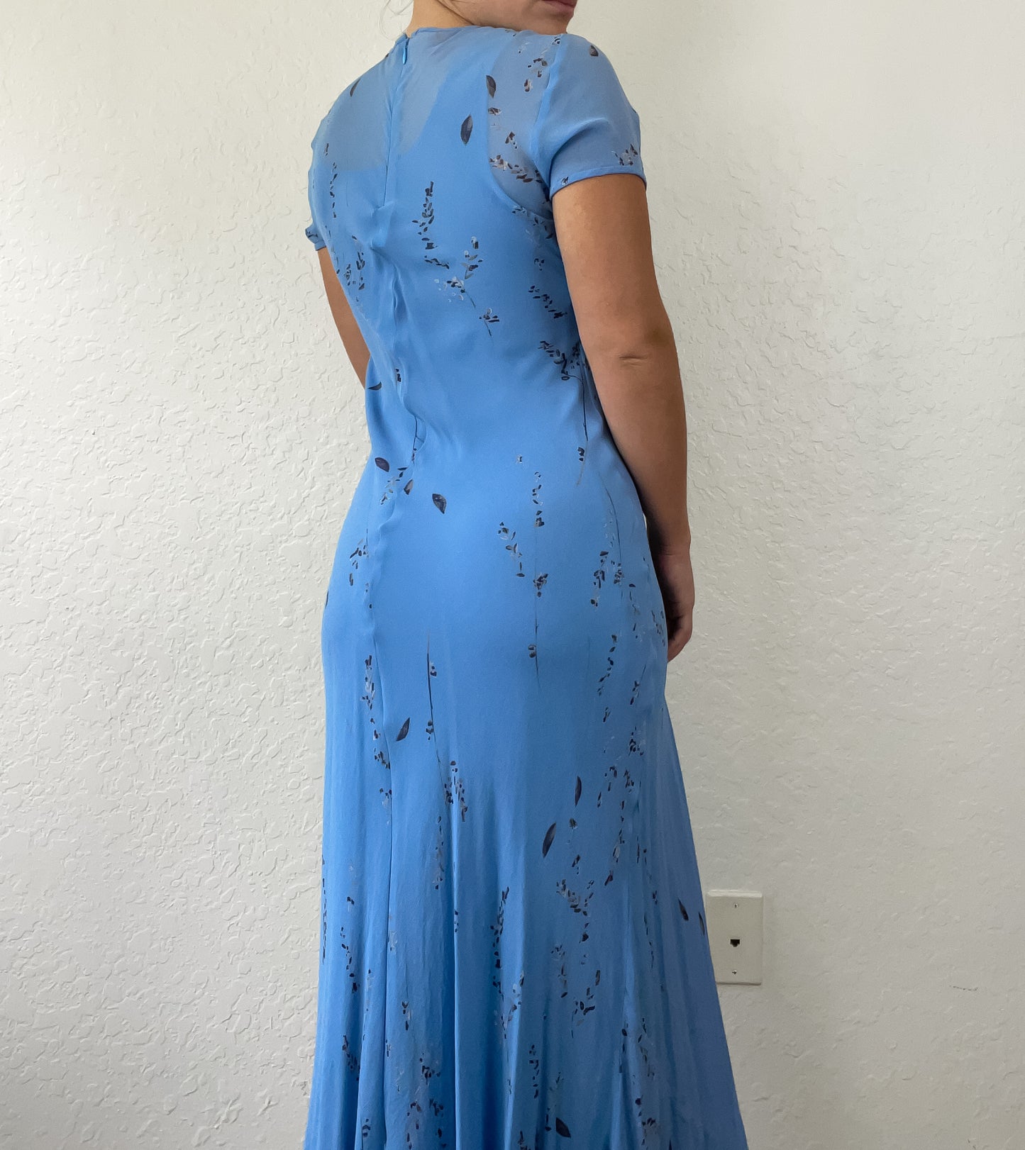 90s double lined floral maxi dress