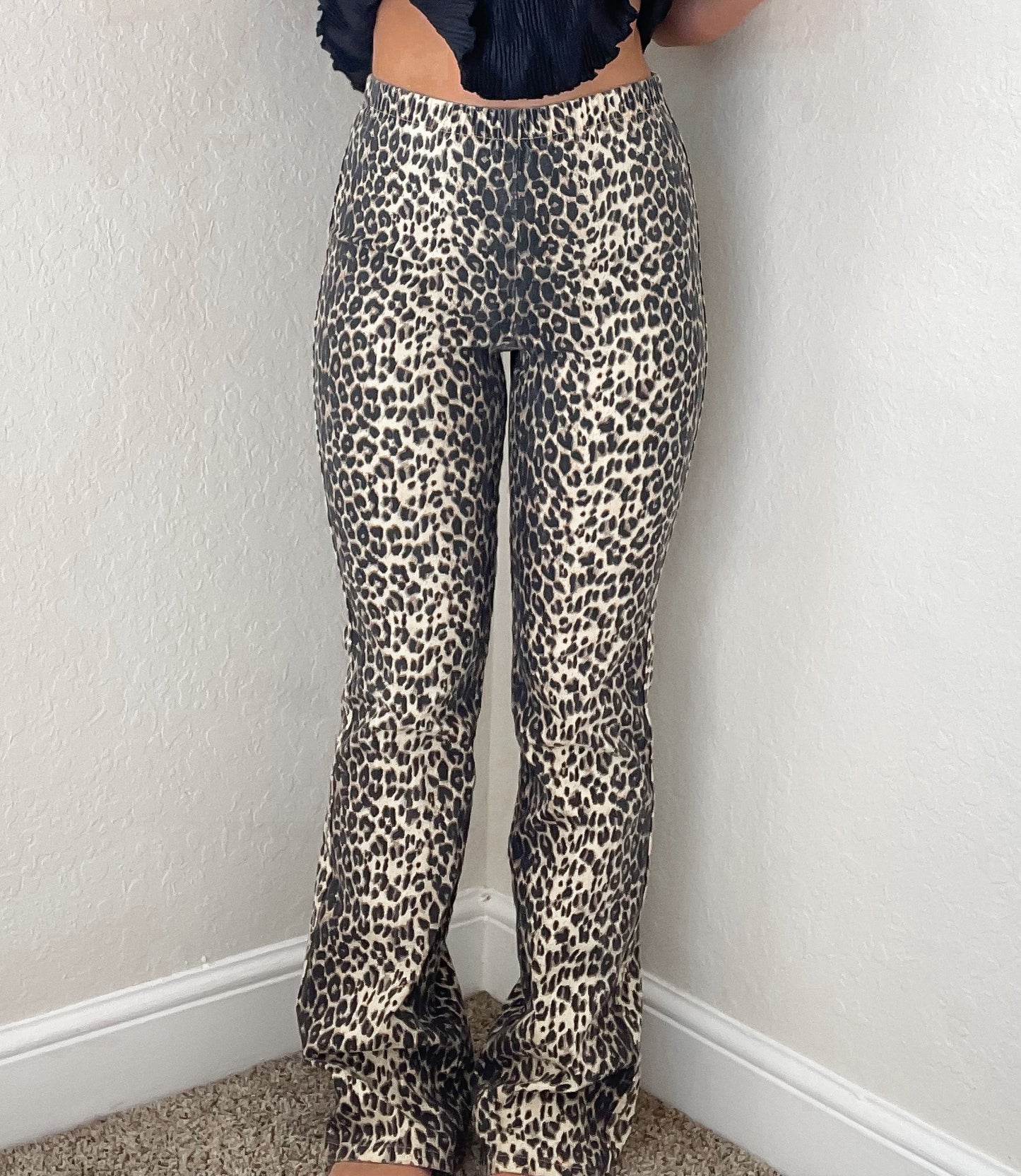 90s cheetah flare pants