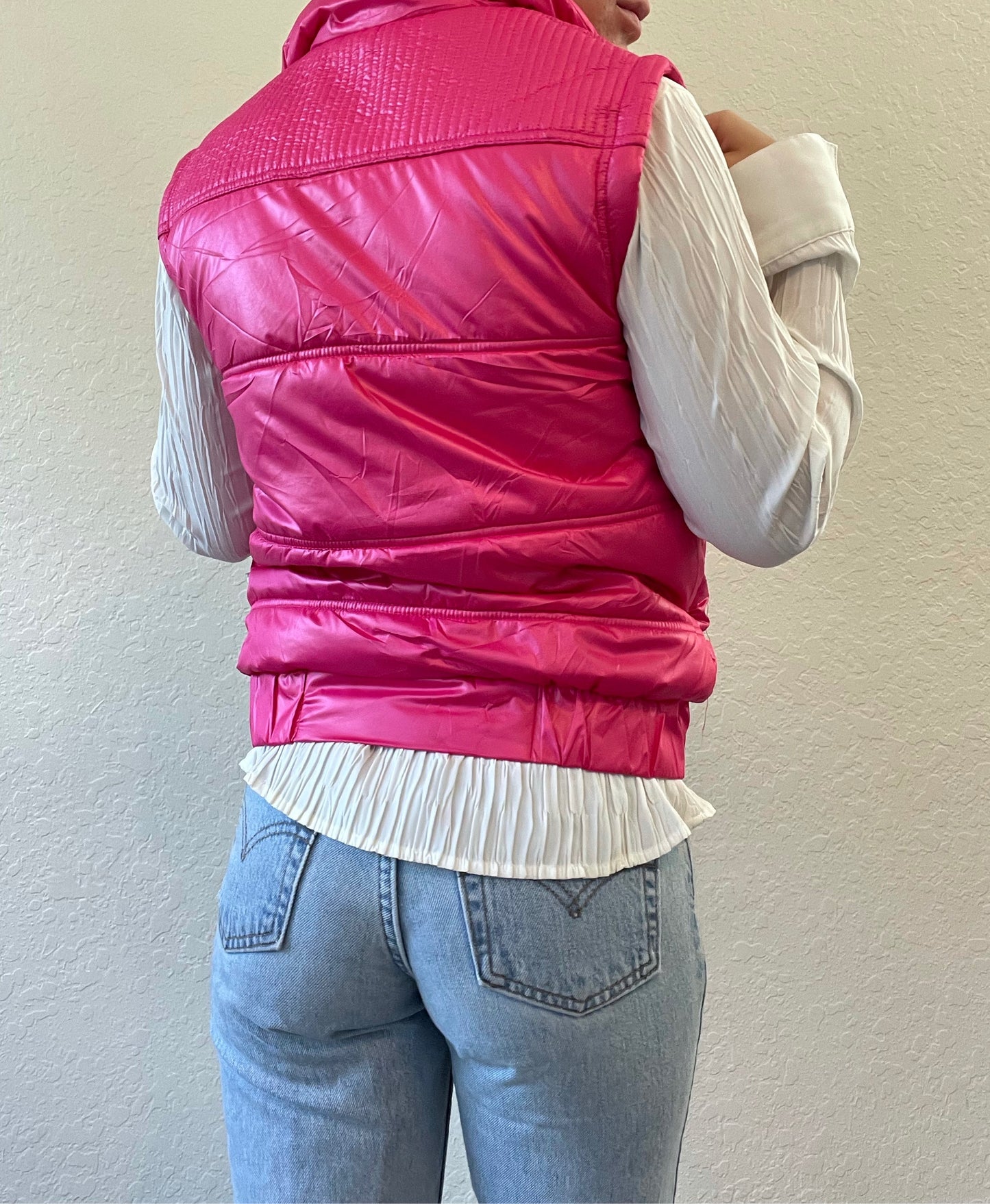 Pink puffer vest