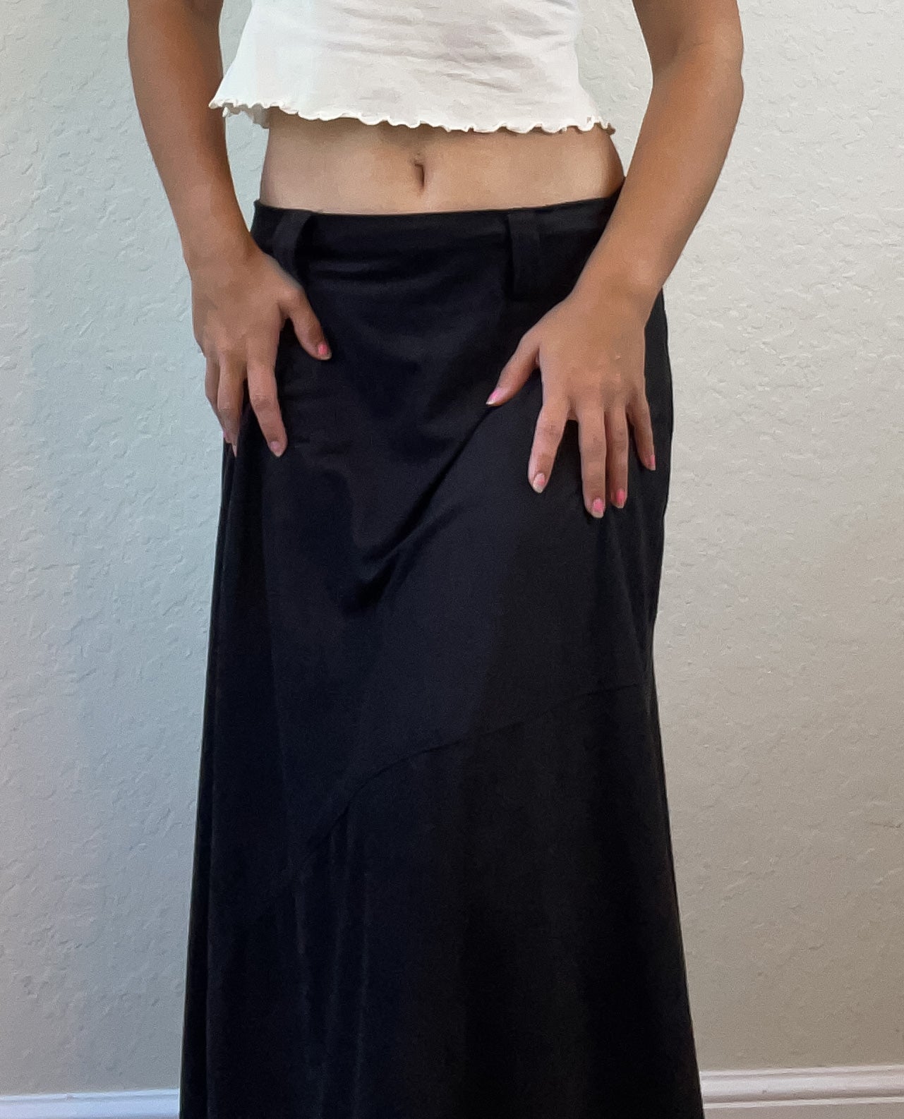 90s suede maxi skirt
