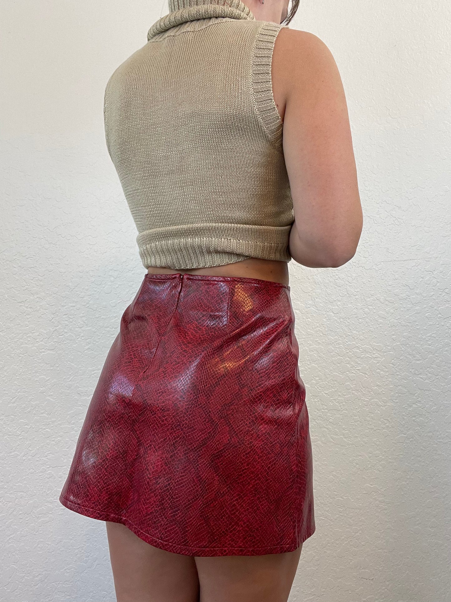 90s Morgan snake print mini skirt