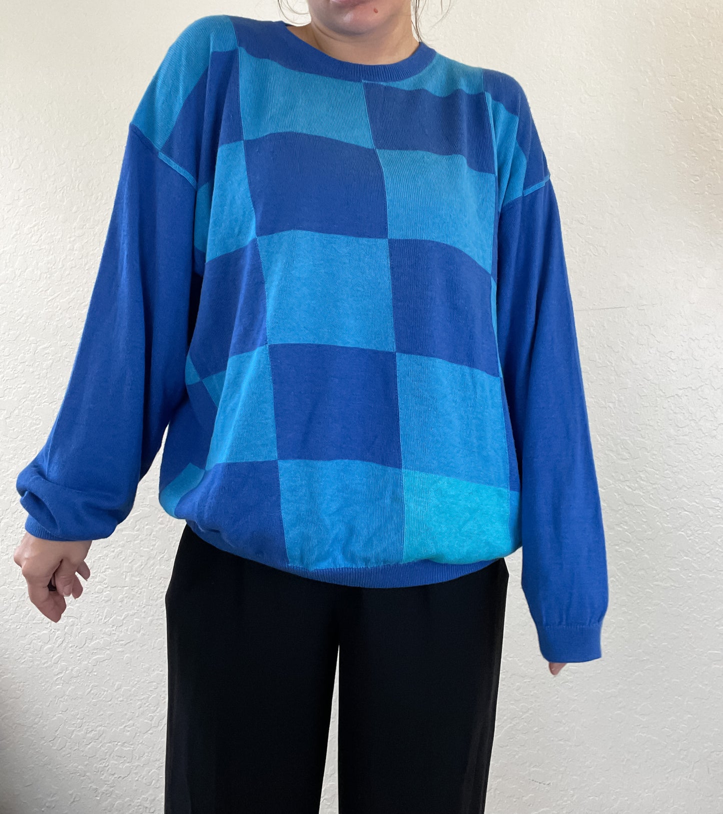 Blue checkered sweater