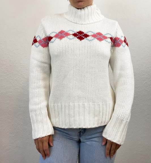 Argyle turtleneck sweater